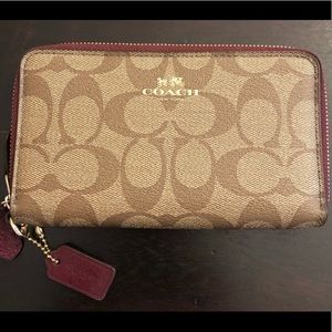 Double Zip Coach Wallet